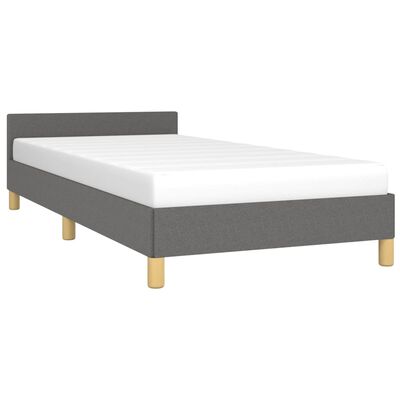 vidaXL Bed Frame with Headboard Dark Gray 39.4"x79.9" Twin XL Fabric