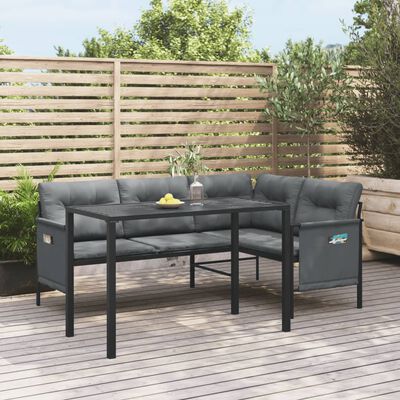 vidaXL 2 Piece Patio Dining Set Anthracite Steel