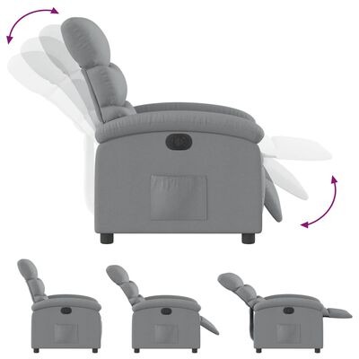 vidaXL Electric Recliner Chair Light Gray Fabric