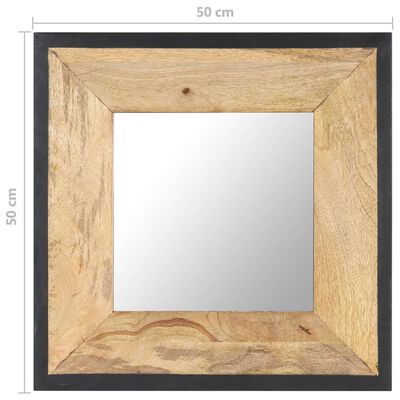 vidaXL Mirror 19.7"x19.7" Solid Mango Wood