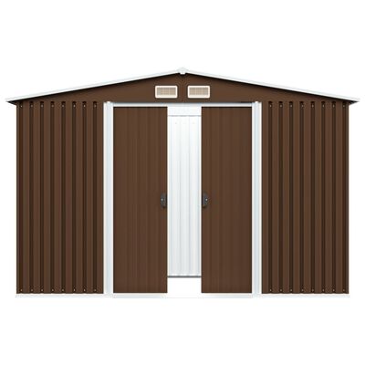 vidaXL Garden Storage Shed Brown 101.2"x80.7"x70.1" Steel