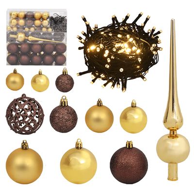 vidaXL Artificial Hinged Christmas Tree 300 LEDs & Ball Set 94.5"