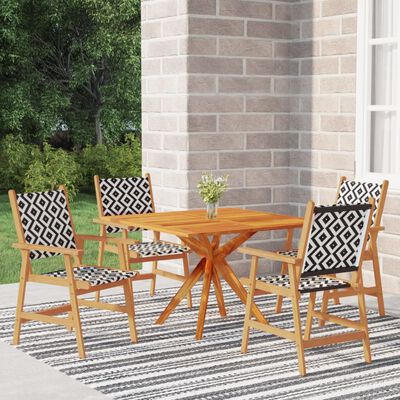 vidaXL 5 Piece Patio Dining Set Solid Wood Acacia