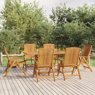 vidaXL 7 Piece Patio Dining Set Solid Wood Teak