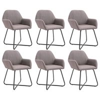 vidaXL Dining Chairs 6 pcs Taupe Fabric