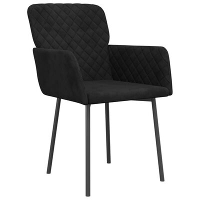 vidaXL Dining Chairs 2 pcs Black Velvet