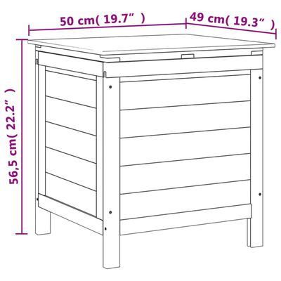 vidaXL Patio Storage Box White 19.7"x19.3"x22.2" Solid Wood Fir