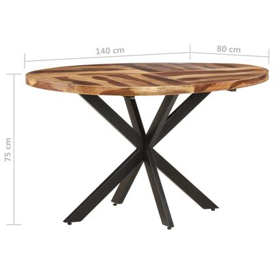 vidaXL Dining Table 55.1"x31.5"x29.5" Solid Acacia Wood