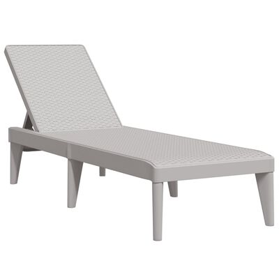 vidaXL Sun Lounger Gray 73.2"x23.6"x11.4" PP