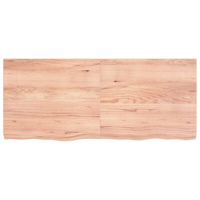 vidaXL Wall Shelf Light Brown 55.1"x23.6"x(0.8"-2.4") Treated Solid Wood Oak