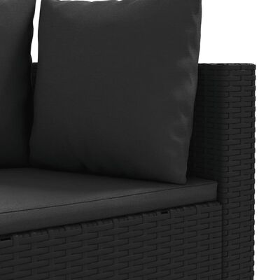 vidaXL 6 Piece Patio Sofa Set with Cushions Black Poly Rattan