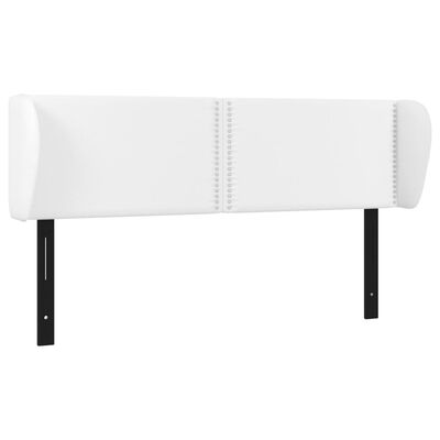 vidaXL Headboard with Ears White 57.9"x9.1"x30.7"/34.6" Faux Leather