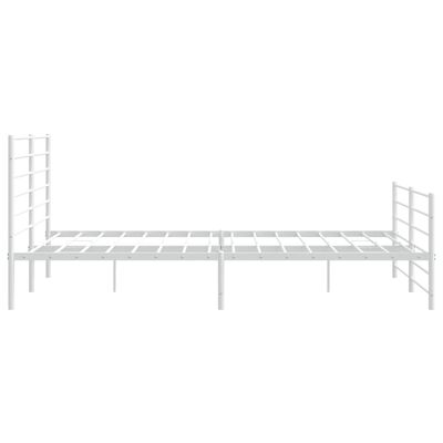 vidaXL Metal Bed Frame without Mattress with Footboard White 76"x79.9"