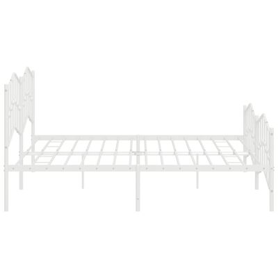 vidaXL Metal Bed Frame without Mattress with Footboard White 76"x79.9"