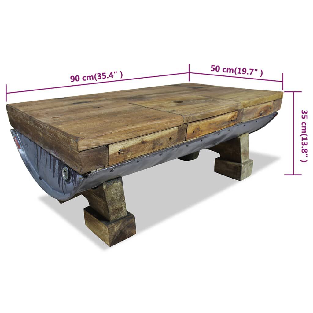 vidaXL Coffee Table Solid Reclaimed Wood 35.4