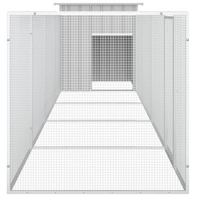 vidaXL Chicken Cage Gray 196.9"x35.8"x39.4" Galvanized Steel