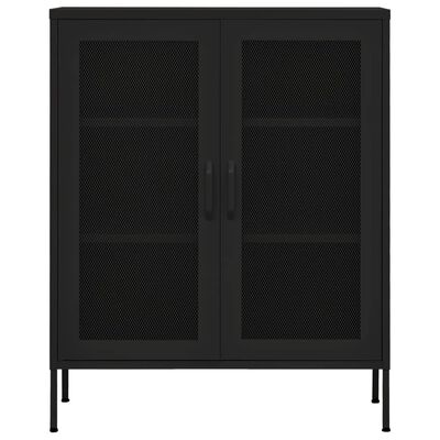 vidaXL Storage Cabinet Black 31.5"x13.8"x40" Steel