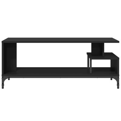 vidaXL TV Stand Black 40.2"x15.7"x16.1" Engineered Wood and Powder-coated Steel