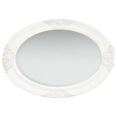 vidaXL Wall Mirror Baroque Style 19.7"x27.6" White