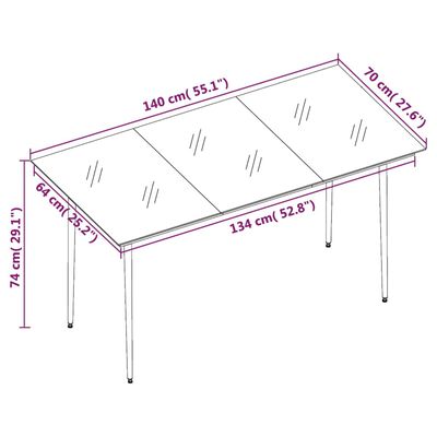 vidaXL 5 Piece Patio Dining Set Dark Gray