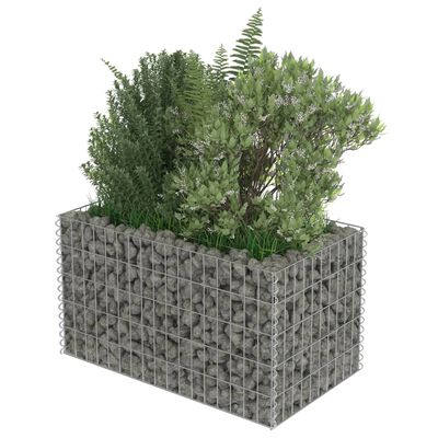 vidaXL Gabion Raised Bed Galvanized Steel 35.4"x19.7"x19.7"