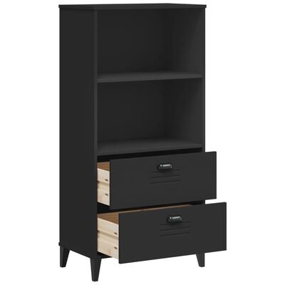 vidaXL Bookcase VIKEN Black 23.6"x13.8"x48.4" Engineered Wood