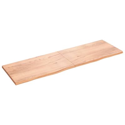 vidaXL Wall Shelf Light Brown 78.7"x23.6"x(0.8"-1.6") Treated Solid Wood Oak