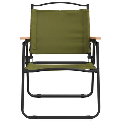 vidaXL Camping Chairs 2 pcs Green 21.3"x21.7"x30.7" Oxford Fabric