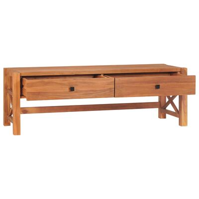 vidaXL TV Stand 55.1"x15.7"x17.7" Teak Wood