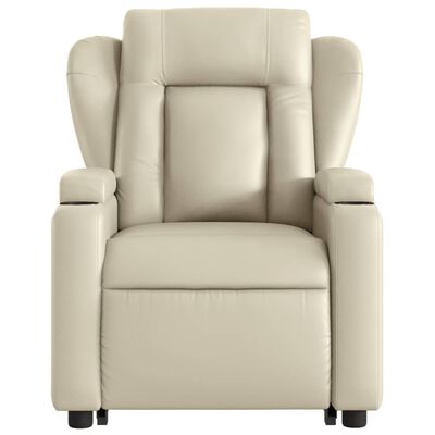 vidaXL Electric Stand up Massage Recliner Chair Cream Faux Leather