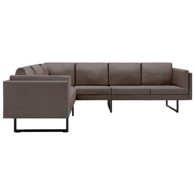 vidaXL Corner Sofa Taupe Fabric