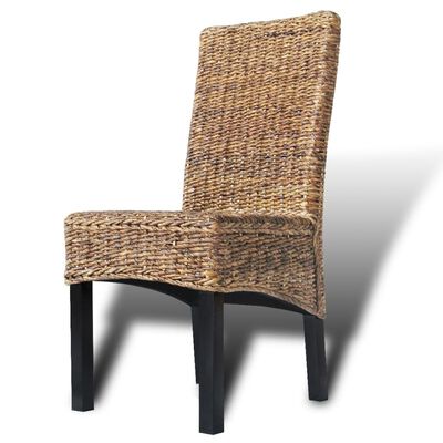 vidaXL Dining Chairs 2 pcs Abaca and Solid Mango Wood