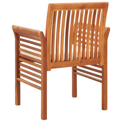 vidaXL Patio Dining Chairs with Cushions 2 pcs Solid Acacia Wood