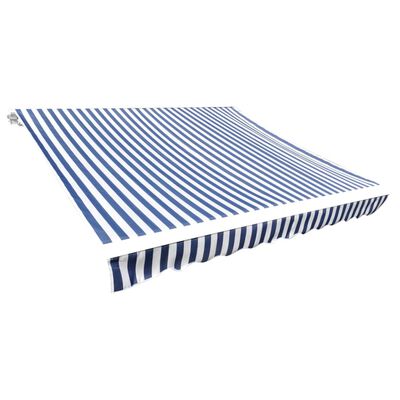 vidaXL Awning Top Sunshade Canvas Blue & White 13.1'x9.8' (Frame Not Included)