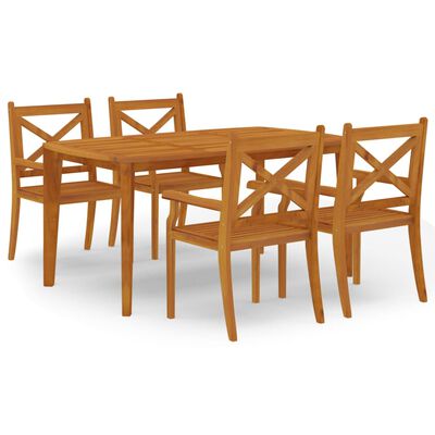 vidaXL 5 Piece Patio Dining Set Solid Wood Acacia