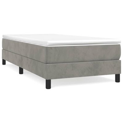 vidaXL Bed Frame Light Gray 39.4"x74.8" Twin Velvet