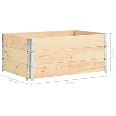 vidaXL Pallet Collars 3 pcs 39.4"x59.1" Solid Pine Wood