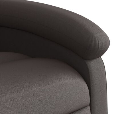 vidaXL Recliner Chair Dark Brown Real Leather