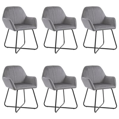 vidaXL Dining Chairs 6 pcs Gray Velvet