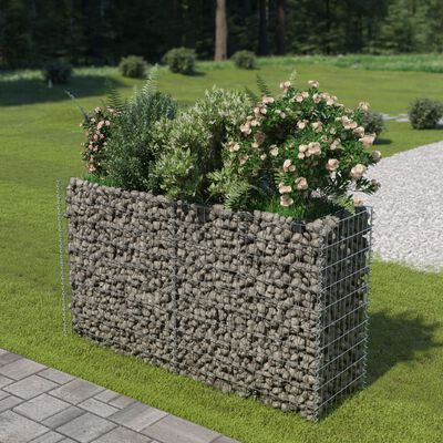 vidaXL Gabion Raised Bed Galvanized Steel 70.9"x19.7"x39.4"