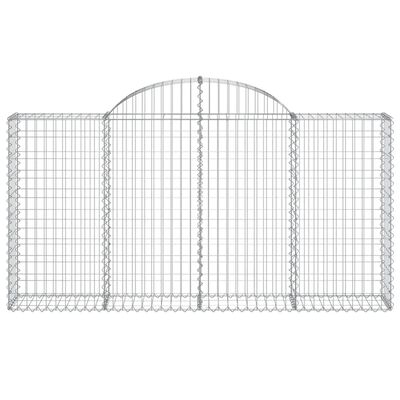 vidaXL Arched Gabion Baskets 4 pcs 78.7"x11.8"x39.4"/47.2" Galvanized Iron