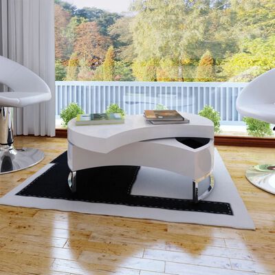 Coffee Table Shape-Adjustable High Gloss White