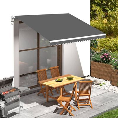 vidaXL Awning Top Sunshade Canvas Anthracite 137.8"x98.4"