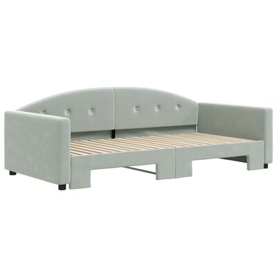 vidaXL Daybed with Trundle without Mattress Light Gray 39.4"x74.8"