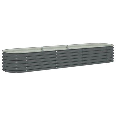 vidaXL Garden Raised Bed 126"x31.5"x17.3" Galvanized Steel Gray