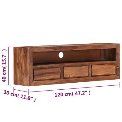 vidaXL TV Stand 47.2"x11.8"x15.7" Solid Wood Sheesham