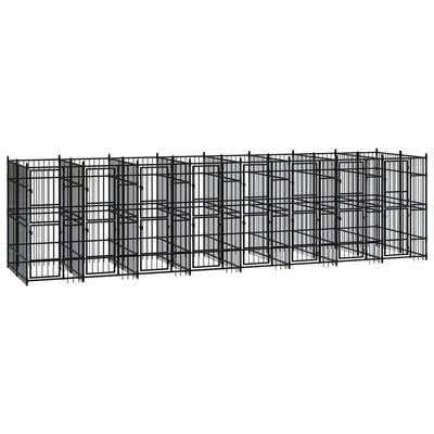 vidaXL Outdoor Dog Kennel Steel 158.8 ft²