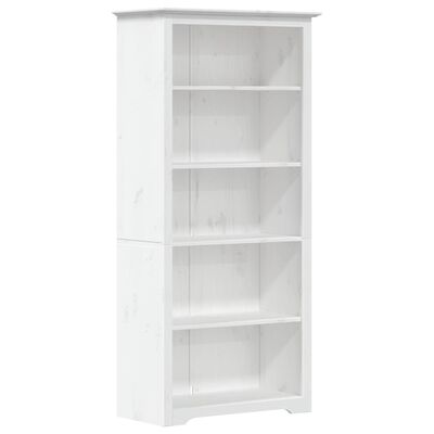 vidaXL Bookcase BODO White 32.3"x15.7"x68.1" Solid Wood Pine 5-Tier