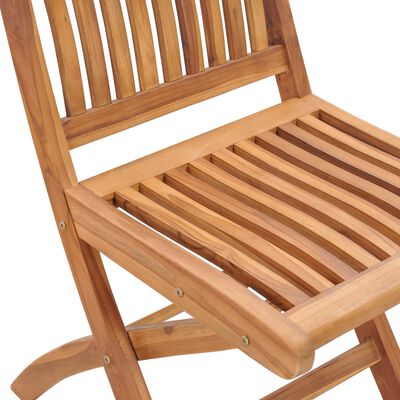 vidaXL Folding Patio Chairs 2 pcs Solid Teak Wood