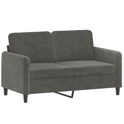 vidaXL 2-Seater Sofa with Pillows&Cushions Dark Gray 47.2" Velvet